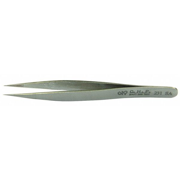 Hakko/Chp Fine Point Tweezer, Seratted Tips, 120mm 231-SA