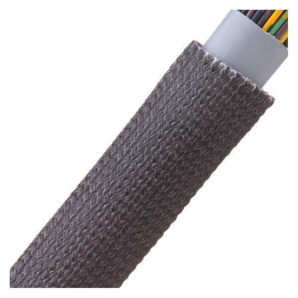 Techflex Fiberglass Sleeving, Coated, 1/2", Black FGL0.50BK25