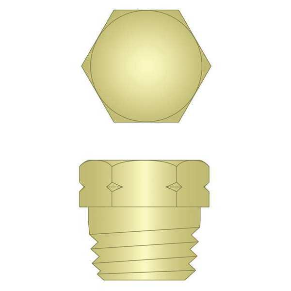 Alemite Grease Plug, 1/4"-28 Frm, 9/32" Hex Head A328435