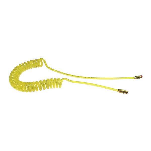 Coilhose Pneumatics FlexeelCoil 3/8" ID x 15' 1/4" MPT Yellow CO PRE38-154A-TY