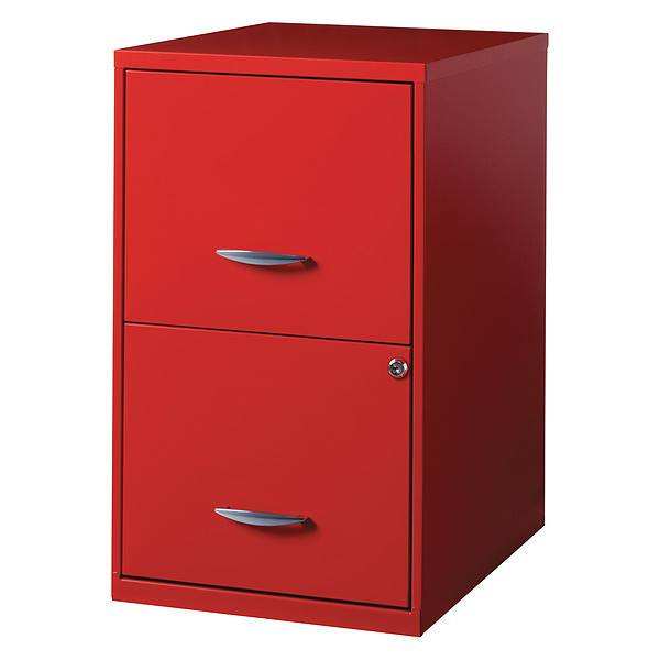Space Solutions 2 Drawer File Cabinet, Red, Letter 22180