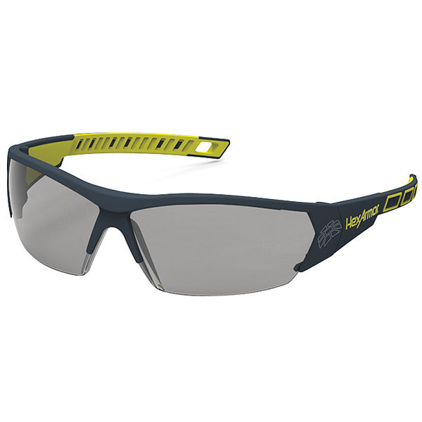 Hexarmor Safety Glasses, Wraparound Gray Polycarbonate Lens, Anti-Fog, Scratch-Resistant 11-14003-02