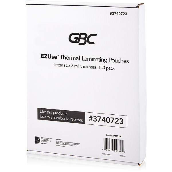 Gbc Laminating Pouches, 5 mil, PK150 3740723