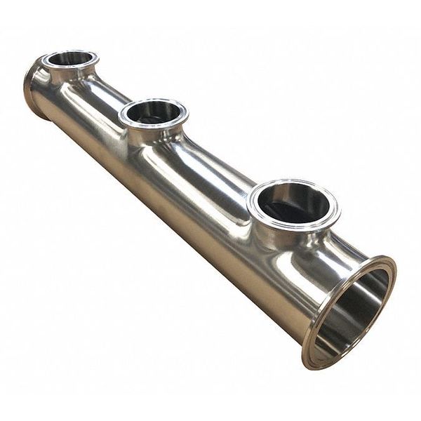 Precision Stainless Manifold, Three Pull, 2.5"x2", 316, SS MAN-0250X0200-7.0CC-3 PULL-6