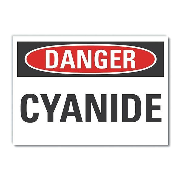 Lyle Cyanide Danger Reflective Label, 7 in Height, 10 in Width, Reflective Sheeting, Vertical Rectangle LCU4-0309-RD_10X7