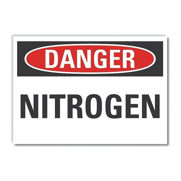 Lyle Nitrogen Danger Reflective Label, 3 1/2 in H, 5 in W, English, LCU4-0321-RD_5X3.5 LCU4-0321-RD_5X3.5