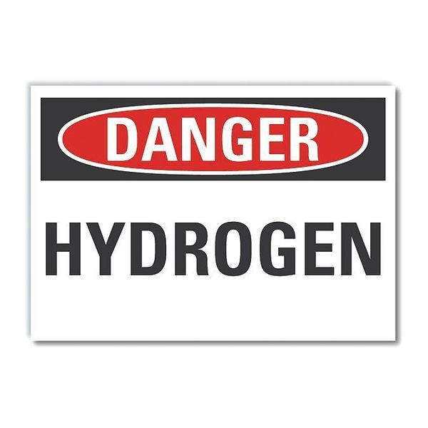 Lyle Hydrogen Danger Label, 5 in Height, 7 in Width, Polyester, Horizontal Rectangle, English LCU4-0319-ND_7X5