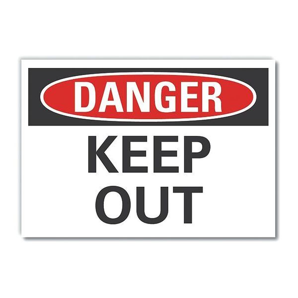 Lyle Decal Danger Keep Out, 14"x10", Header Legend Color: White LCU4-0314-ND_14X10