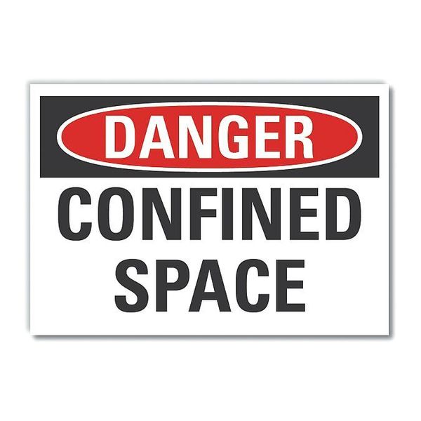 Lyle Decal Danger Confined Space, 10"x7", LCU4-0364-ND_10X7 LCU4-0364-ND_10X7