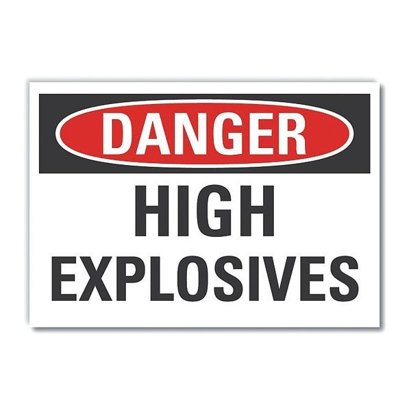 Lyle Explosive Materials Danger Reflective Label, 10 in H, 14 in W, LCU4-0375-RD_14X10 LCU4-0375-RD_14X10