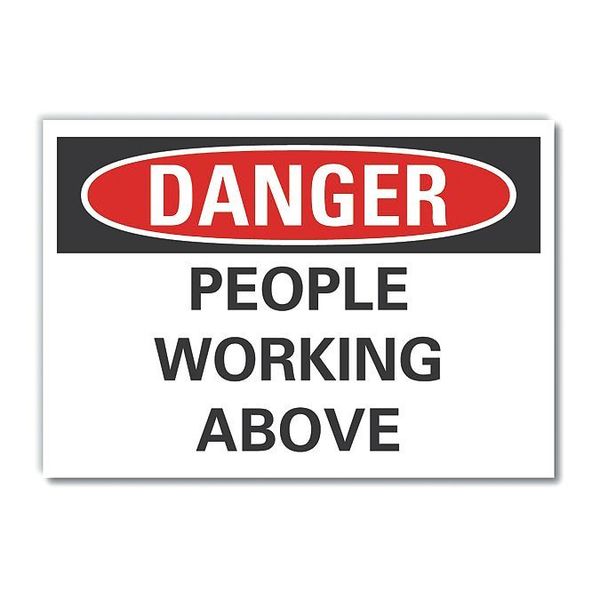 Lyle Refl Decal Danger People Working, 7"x5", LCU4-0436-RD_7X5 LCU4-0436-RD_7X5