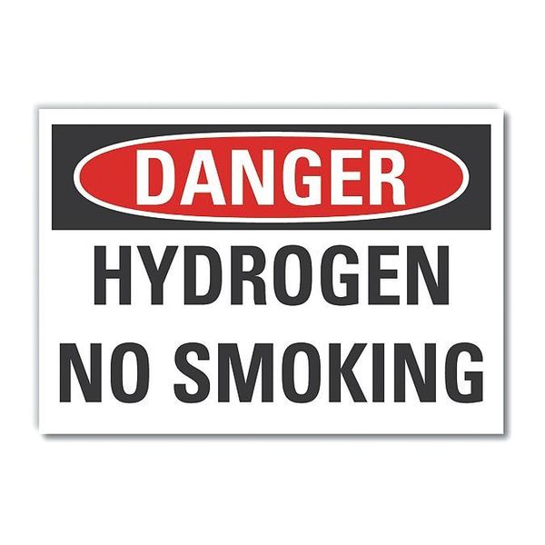 Lyle Hydrogen Danger Reflective Label, 10 in Height, 14 in Width, Reflective Sheeting, English LCU4-0429-RD_14X10