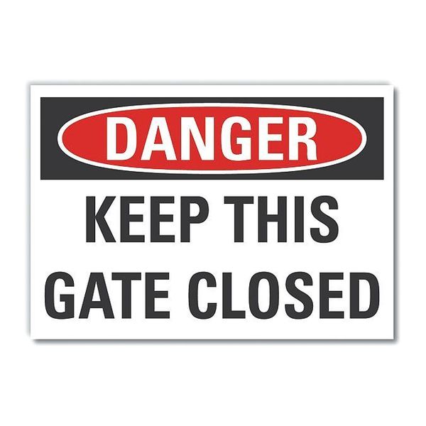 Lyle Decal Danger Keep Gate Closed, 5"x3-1/2" LCU4-0449-ND_5X3.5