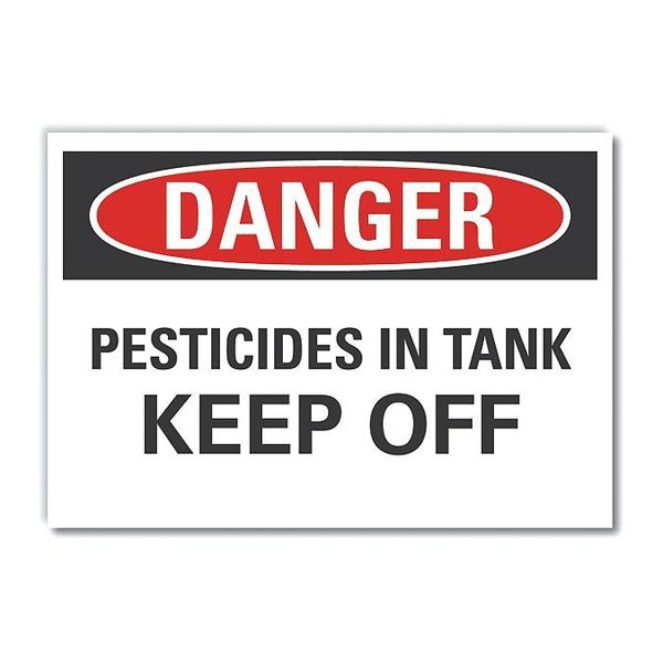 Lyle Pesticide Danger Label, 5 in H, 7 in W, Polyester, Horizontal Rectangle, English, LCU4-0481-ND_7X5 LCU4-0481-ND_7X5