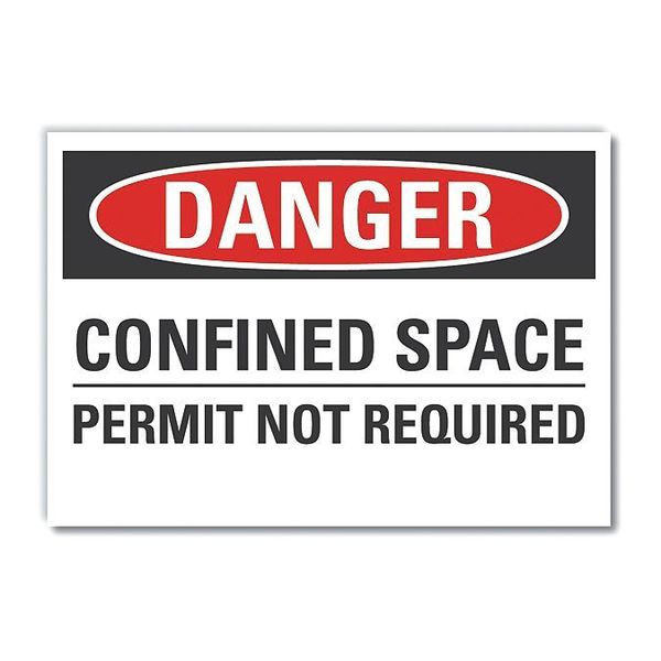 Lyle Decal Danger Confined Space, 14"x10", Printed Language: English LCU4-0534-ND_14X10