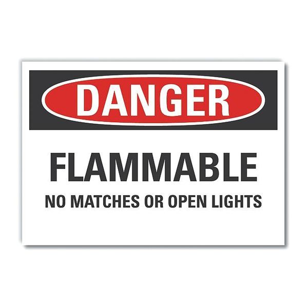Lyle Flammable Material Danger Label, 7 in H, 10 in W, Polyester, Vertical Rectangle, LCU4-0544-ND_10X7 LCU4-0544-ND_10X7