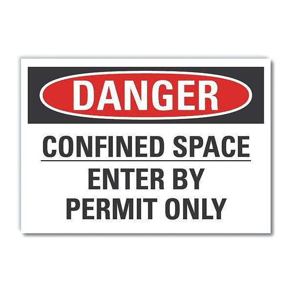 Lyle Decal Danger Confined Space, 10"x7", Sign Material: Polyester LCU4-0538-ND_10X7