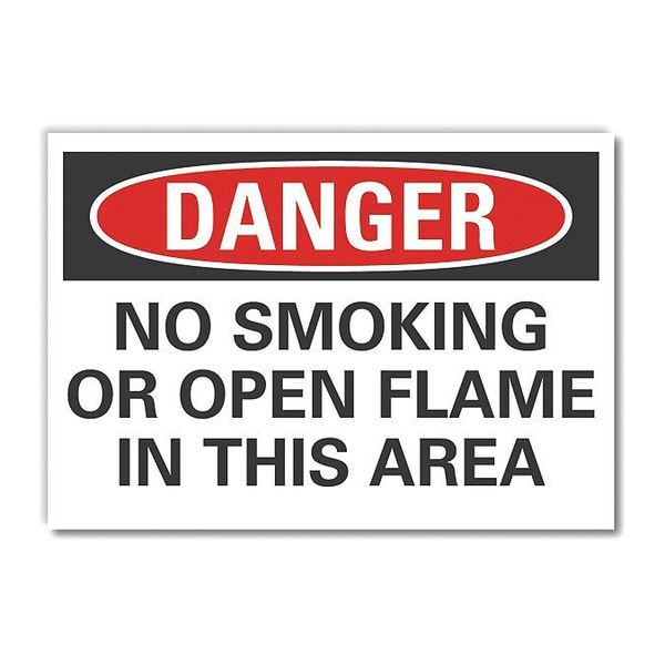 Lyle No Smoking Danger Reflective Label, 10" H, 14 in W, Reflective Sheeting, English, LCU4-0559-RD_14X10 LCU4-0559-RD_14X10