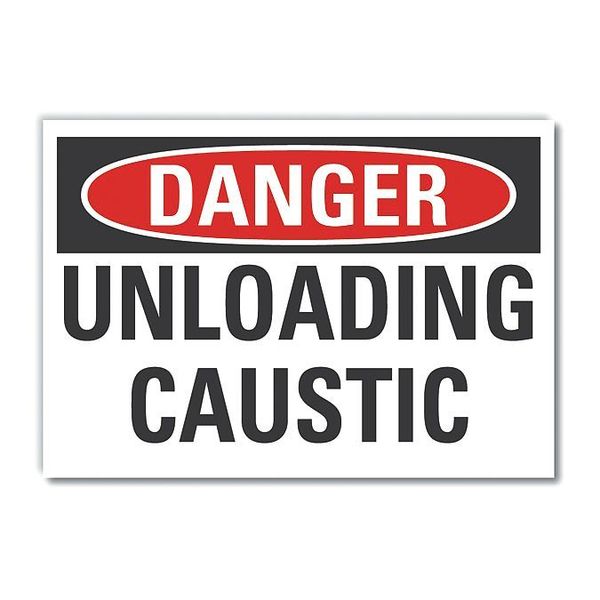 Lyle Caustic Danger Reflective Label, 10 in H, 14 in W, English, LCU4-0399-RD_14X10 LCU4-0399-RD_14X10