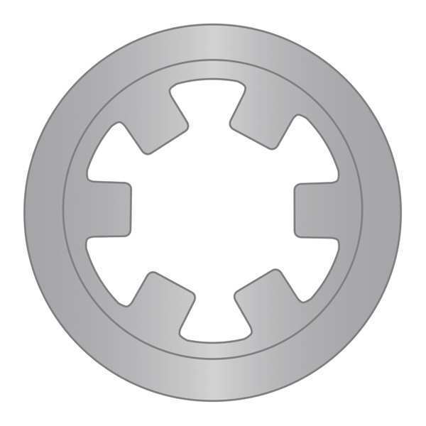 Rotor Clip External Push-On Retaining Ring, Stainless Steel Plain Finish, 1/2 in Shaft Dia TX-050-SS