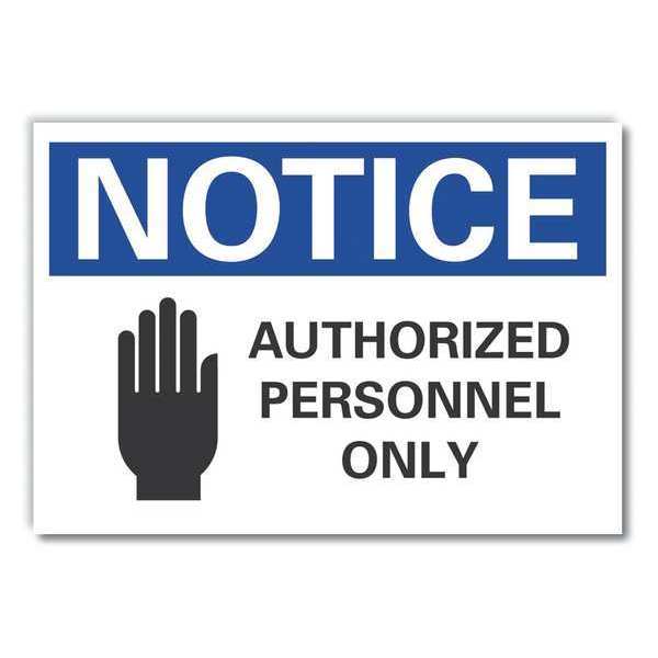 Lyle Authorized Personell Notice, Decl, 14"x10" LCU5-0052-ND_14X10