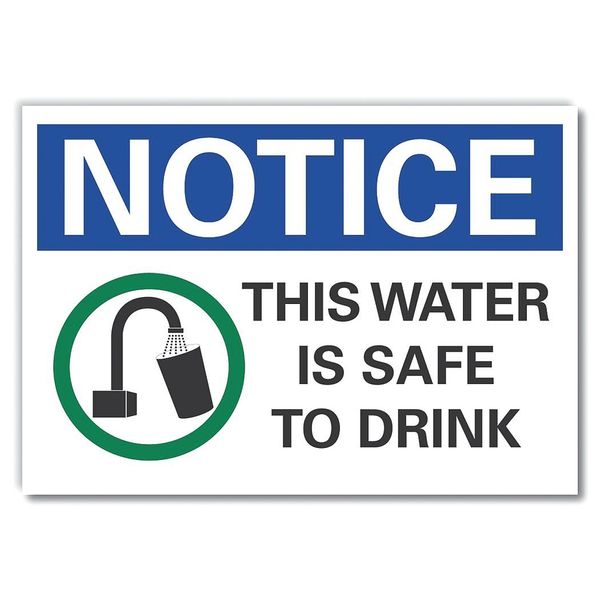 Lyle This Water is Safe Notice, Decal, 7"x5", LCU5-0066-ND_7X5 LCU5-0066-ND_7X5