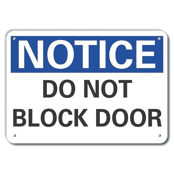Lyle Do Not Block Door Notice, Alumnum, 14"x10" LCU5-0099-NA_14X10