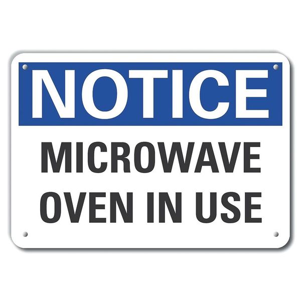 Lyle Aluminum Microwave Notice Sign, 10 in Height, 14 in Width, Aluminum, Horizontal Rectangle, English LCU5-0117-NA_14X10