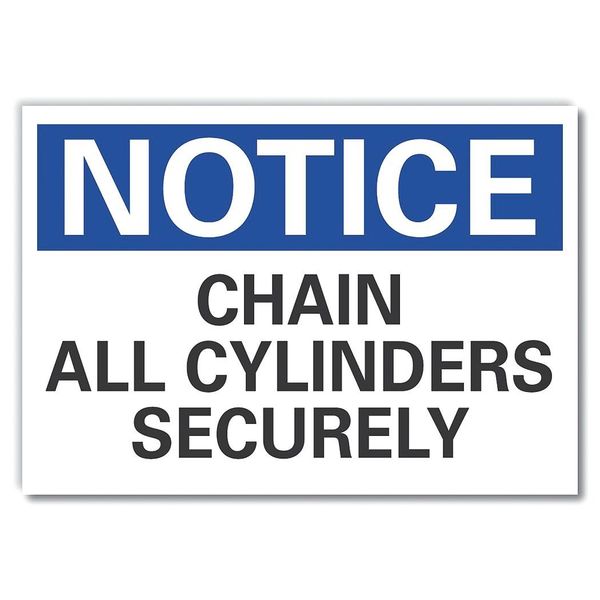 Lyle Cylinder Handling Notice Reflective Label, 5 in H, 7 in W, English, LCU5-0138-RD_7X5 LCU5-0138-RD_7X5