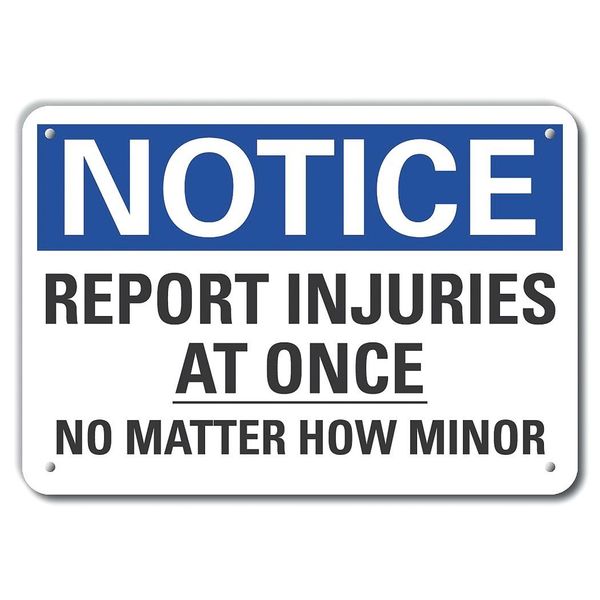 Lyle Reflective Accident Reporting Notice Sign, 10 in H, 14 in W, Aluminum, English, LCU5-0211-RA_14X10 LCU5-0211-RA_14X10