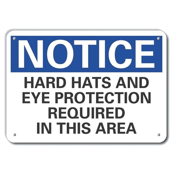 Lyle Hard Hats and Eye Notice, Aluminm, 14"x10" LCU5-0235-NA_14X10