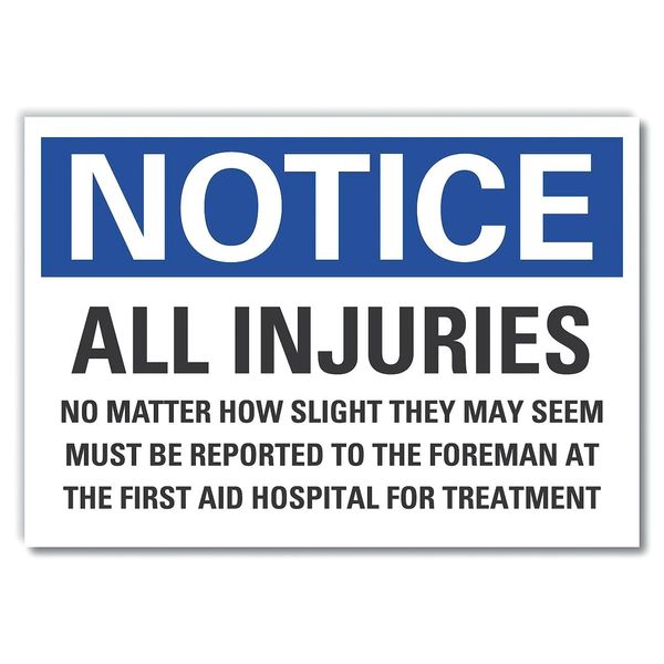 Lyle Notice Sign, 10 in H, 14 in W, Non-PVC Polymer, English, LCU5-0306-ED_14x10 LCU5-0306-ED_14x10