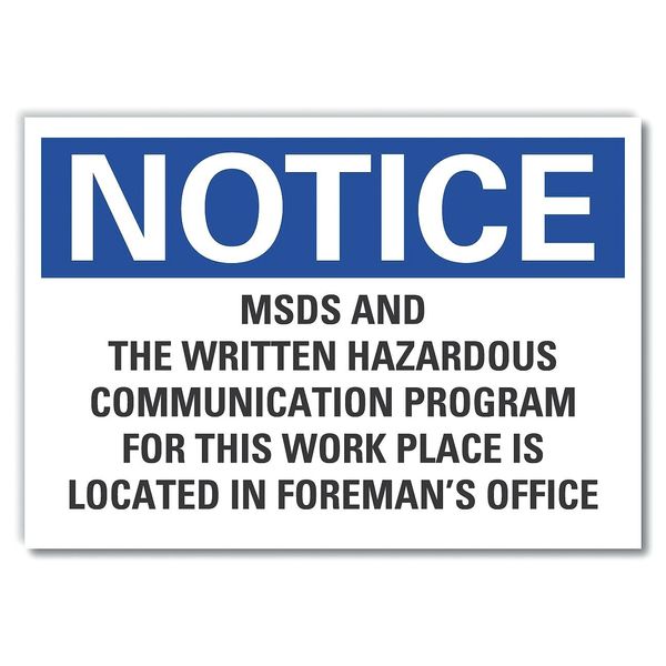 Lyle Notice Sign, 7 in x 10 in, Non-PVC Polymer LCU5-0305-ED_10x7