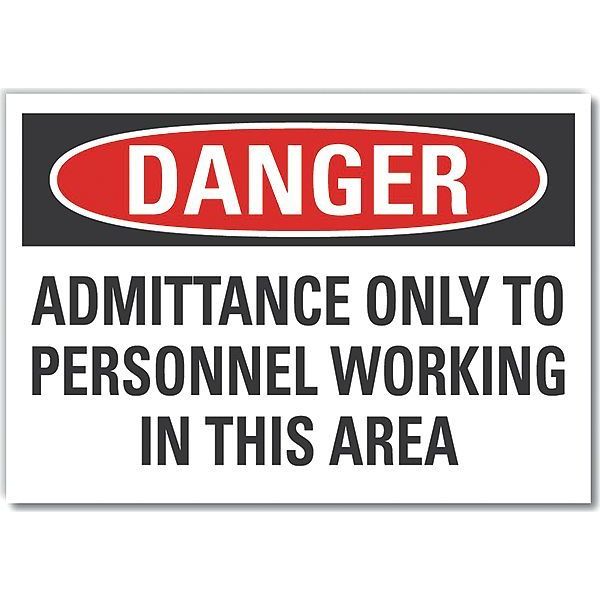 Lyle Decal, Danger Admittance Only To, 14 x 10", Sign Legend Color: Black LCU4-0635-ND_14X10
