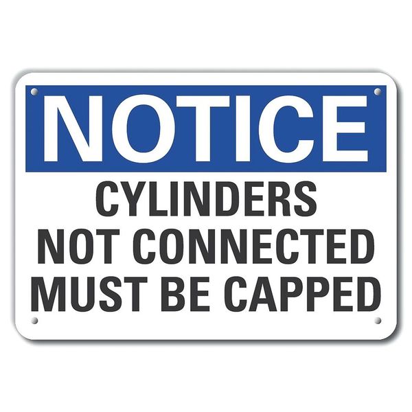 Lyle Plastic Cylinder Handling Notice Sign, 10 in H, 14 in W, Horizontal Rectangle, LCU5-0189-NP_14X10 LCU5-0189-NP_14X10