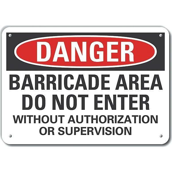 Lyle Aluminum Do Not Enter Danger Sign, 7 in Height, 10 in Width, Aluminum, Vertical Rectangle, English LCU4-0685-NA_10X7