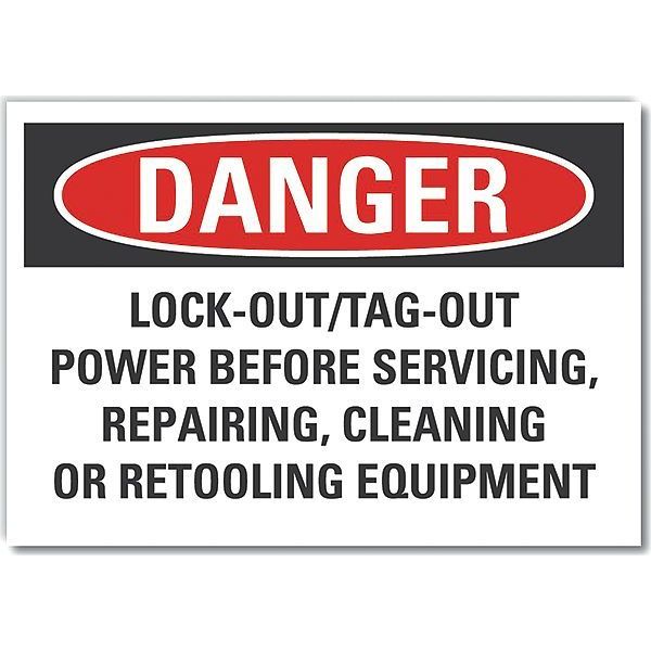 Lyle Decal, Danger Lock-Out/Tag-Out, 14 x 10", Sign Legend Color: Black LCU4-0701-ND_14X10