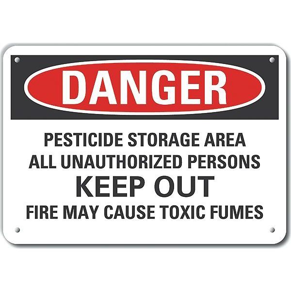 Lyle Aluminum Pesticide Danger Sign, 10 in H, 14 in W, Horizontal Rectangle, English, LCU4-0702-NA_14X10 LCU4-0702-NA_14X10