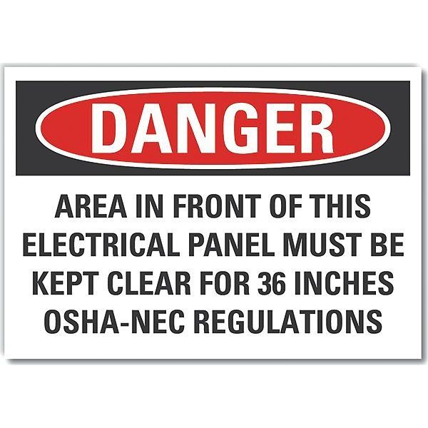 Lyle Decal, Danger Area In Front, 7 x 5", LCU4-0709-RD_7X5 LCU4-0709-RD_7X5