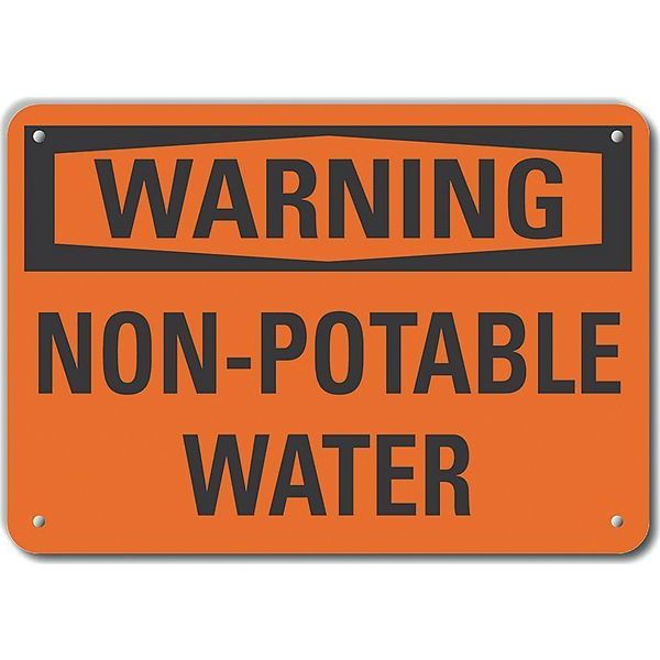 Lyle Decal, Warning Non-Potable, 14 x 10", Thickness: 0.04 in, LCU6-0092-RA_14X10 LCU6-0092-RA_14X10