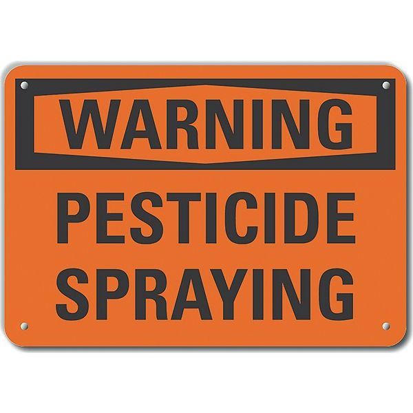 Lyle Aluminum Pesticide Warning Sign, 7 in Height, 10 in Width, Aluminum, Vertical Rectangle, English LCU6-0095-NA_10X7