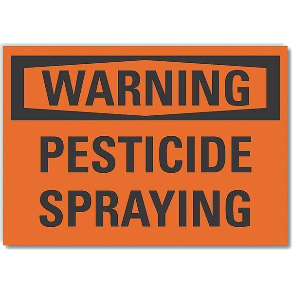 Lyle Pesticide Warning Reflective Label, 10 in H, 14 in W, English, LCU6-0095-RD_14X10 LCU6-0095-RD_14X10