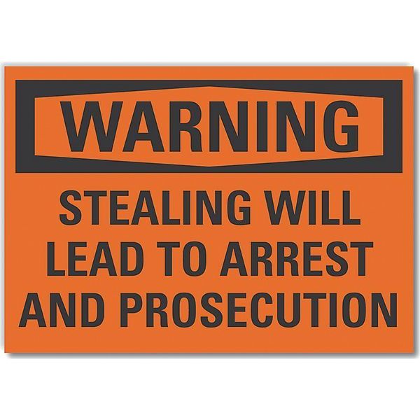 Lyle Decal, Warning Stealing Will, 7 x 5" LCU6-0144-RD_7X5
