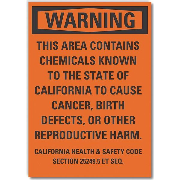 Lyle Chemicals Warning Reflective Label, 10 in H, 7 in W, English, LCU6-0166-RD_10X7 LCU6-0166-RD_10X7