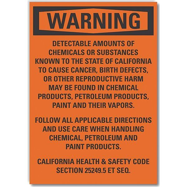 Lyle Chemicals Warning Label, 5 in H, 3 1/2 in W, Polyester, Vertical, English, LCU6-0172-ND_5X3.5 LCU6-0172-ND_5X3.5