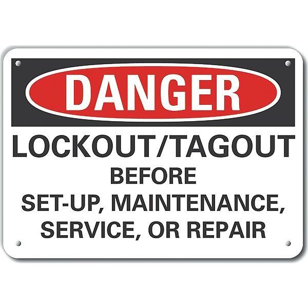 Lyle Decal, Danger Lockout/Tagout, 10 x 7", Header Background Color: Black, Red, LCU4-0678-NA_10X7 LCU4-0678-NA_10X7