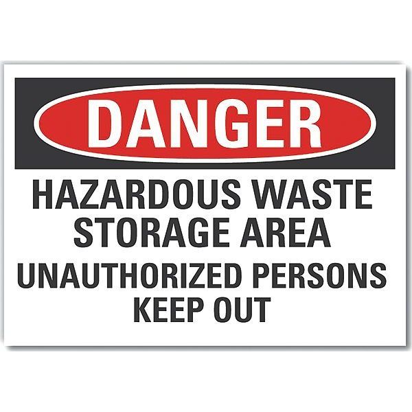 Lyle Hazardous Waste Danger Label, 10 in H, 14 in W, Polyester, Horizontal Rectangle, LCU4-0672-ND_14X10 LCU4-0672-ND_14X10