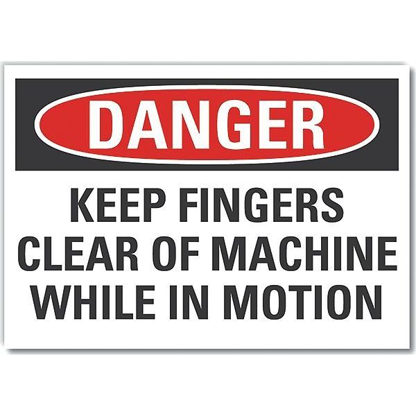 Lyle Decal, Danger Keep Fingers Clear, 5 x 3.5", 3 1/2 in Height, 5 in Width, Polyester, English LCU4-0614-ND_5X3.5