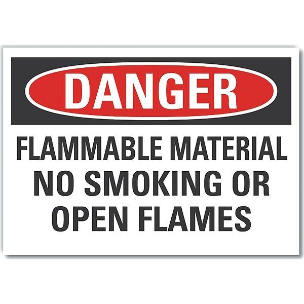 Lyle Decal, Danger Flammable Material, 7" H, 10" W, Polyester, Vertical Rectangle, LCU4-0609-ND_10X7 LCU4-0609-ND_10X7