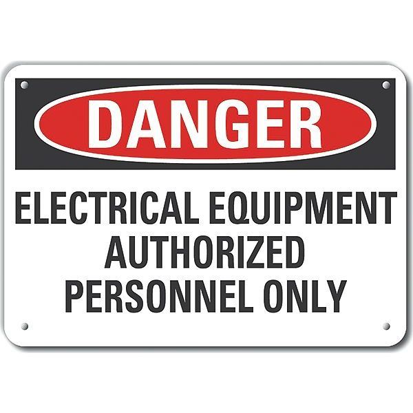 Lyle Decal, Danger Electrical Equipment, 10x7", Legend Style: Text LCU4-0620-RA_10X7